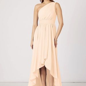 NWT Azazie A-Line One Shoulder Chiffon Asymmetrical Mathilda Prom Dress in Pink